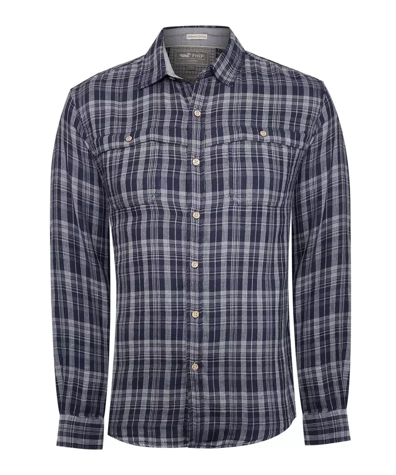 Camisa Algodón Orgánico Hombre Bradford Azul