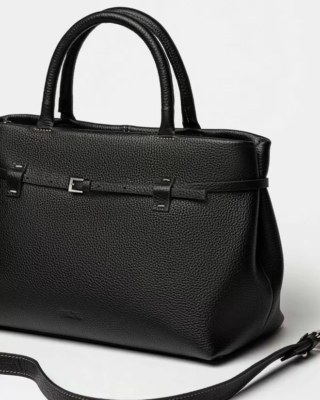 / OUTLET / Cartera de mano Bay en cuero graneado