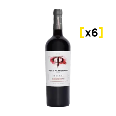 Vino Casas Patronales Reserva Cabernet 750 CC x6$27.600$31.740