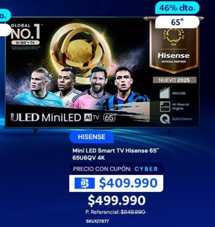 Hisense - Mini Led Smart Tv 65u6qy 4k