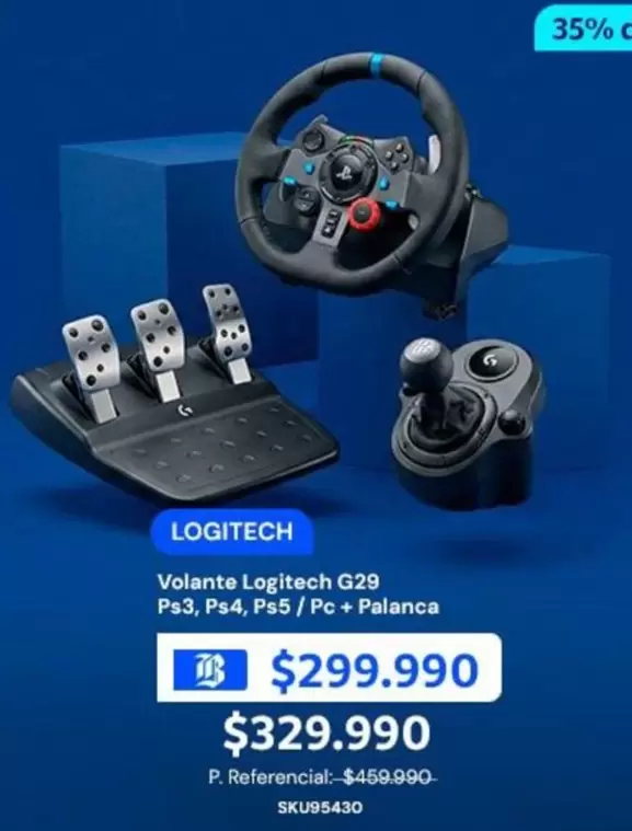Logitech - Volante G29 Ps3, Ps4/ Ps5 / Pc + Palanca