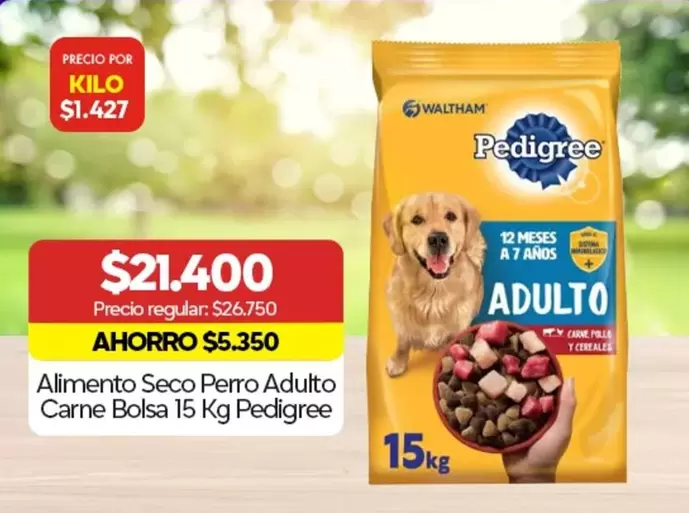 Pedigree - Alimento Seco Perro Carne Bolsa 15 Kg