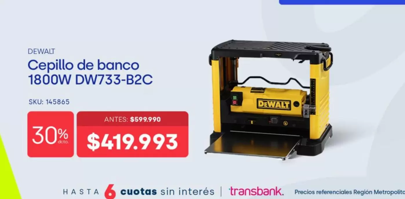 Dewalt - Cepillo De Banco 1800w DW733B2C