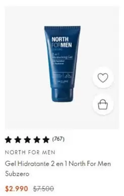 Gel Hidratante 2 En 1 North For Men Subzero