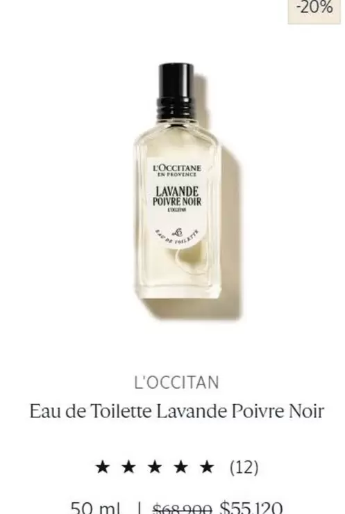 Eau De Toilette Lavande Poivre Noir