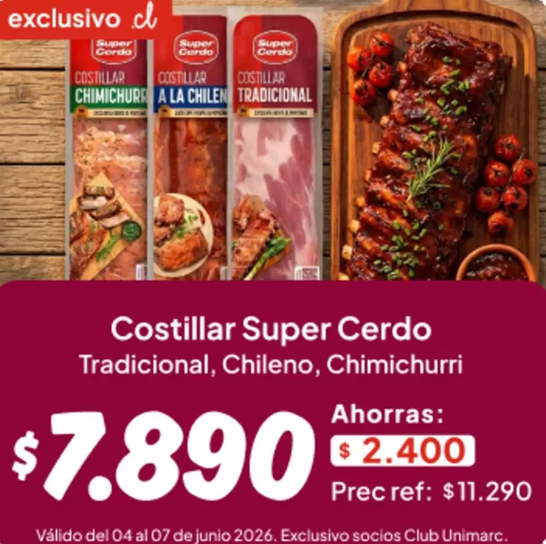 Club - Costillar Super Cerdo Tradicional, Chileno, Chimichurri