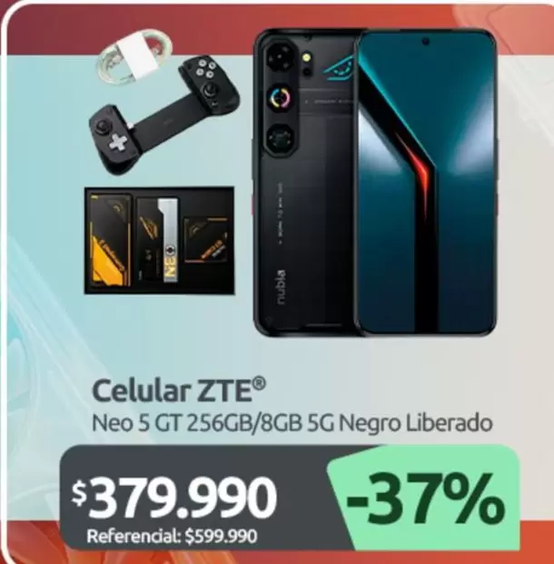 ZTE - Celular Neo 5 Gt 256gb/8gb 5g Negro Liberado