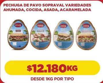 Sopraval - Pechuga De Pavo Variedades Ahumada, Cocida, Asada, Acaramelada