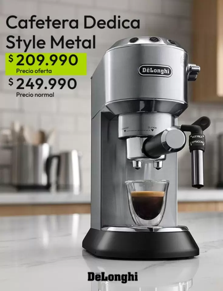 DeLonghi - Cafetera Dedica Style Metal