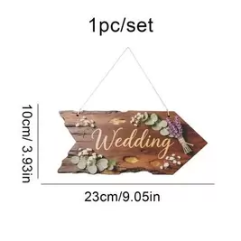 Señal direccional de boda de madera, decoración y accesorio para fiesta de compromiso y matrimonio