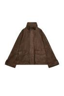 CHAQUETA EFECTO ANTE BOLSILLOS