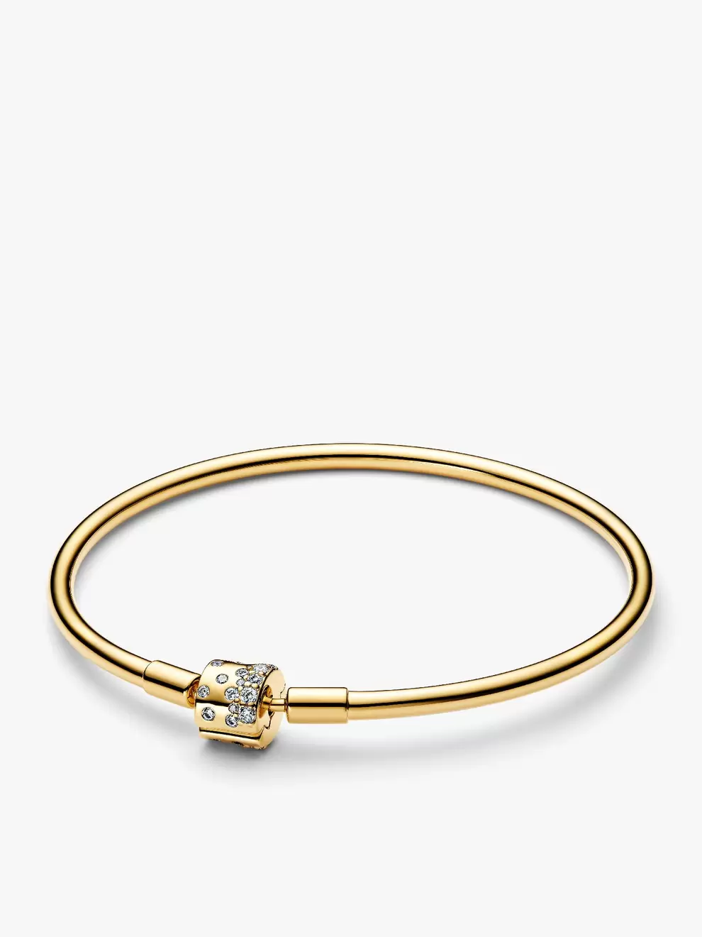 Brazalete dorado con cierre de barril brillante