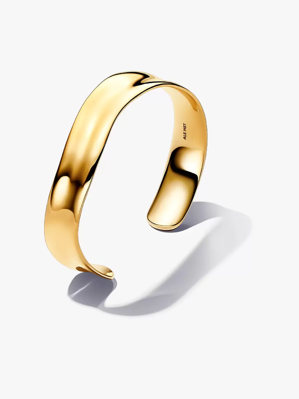 Brazalete rígido abierto ancho con forma orgánica