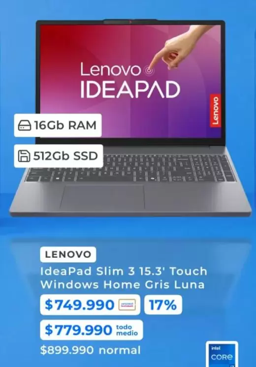 Lenovo - Ideapad Slim 3 15.3' Touch Windows Home Gris Luna