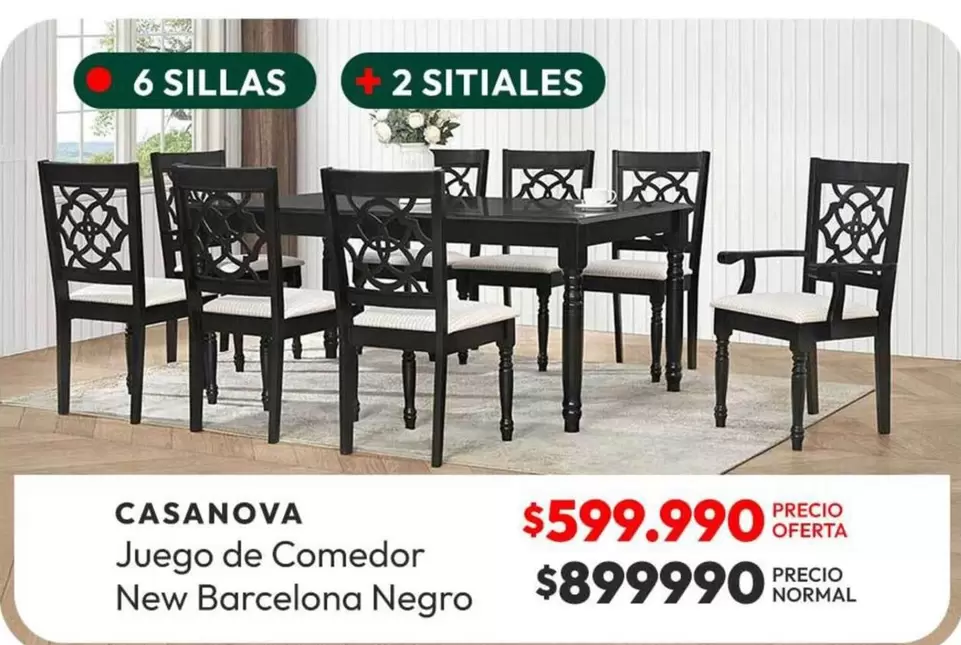 Juego De Comedor New Barcelona Negro