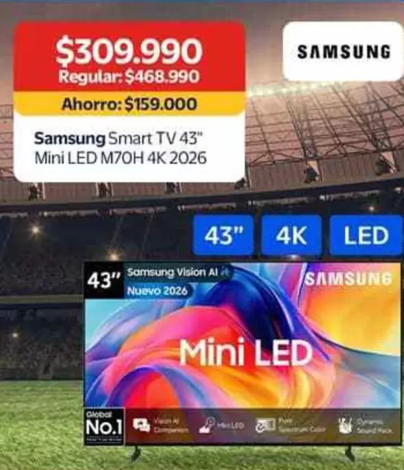 Samsung - Smart TV 43" Mini LED M70H 4K 2026