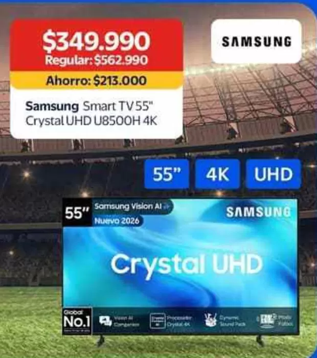 Samsung - Smart TV 55" Crystal UHD U8500H 4K