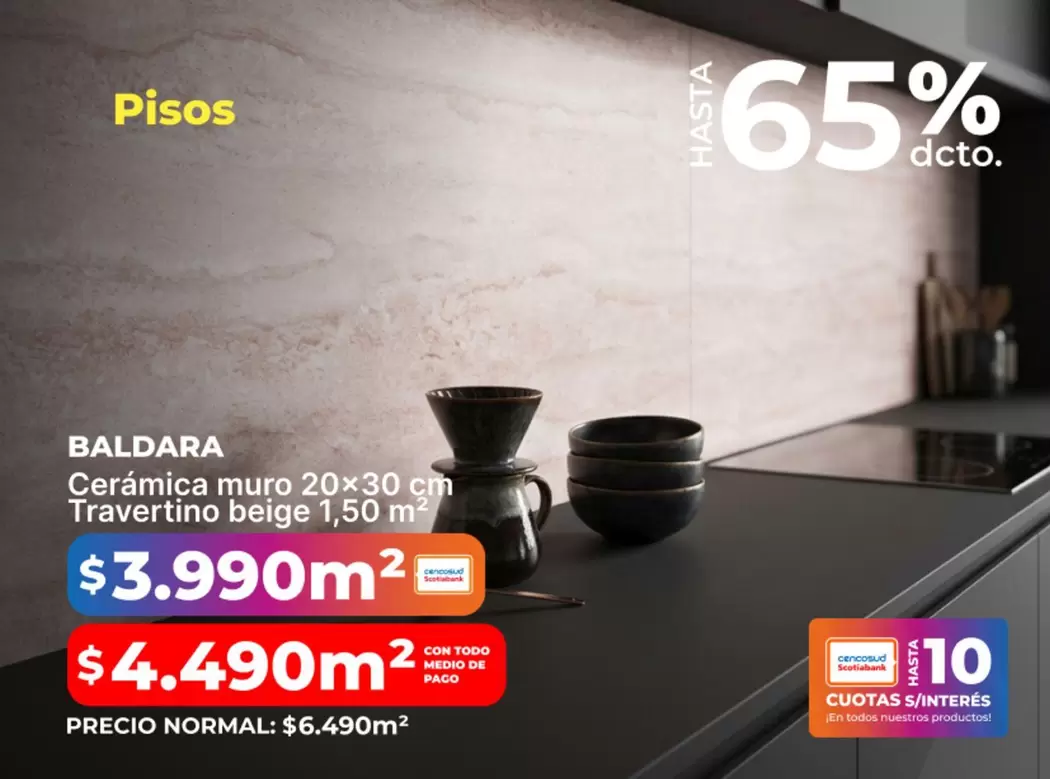 Ceramica muro 20x30 cm Travertino Beige