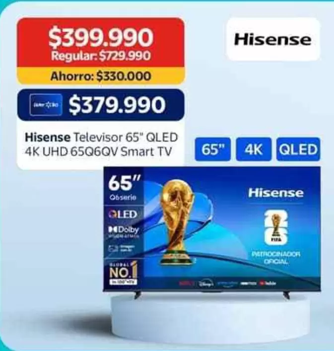 Hisense - Televisor 65" Qled 4k Uhd 65q6qv Smart Tv