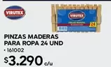 Virutex - Pinzas Maderas Para Ropa 24 Und