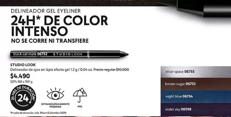 Cat - Delineador Gel Eyeliner 24h De Color Intenso No Se Corre Ni Transfiere