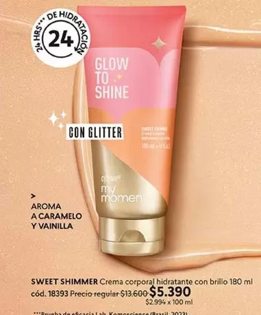 Crema Corporal Hidratante Con Brillo