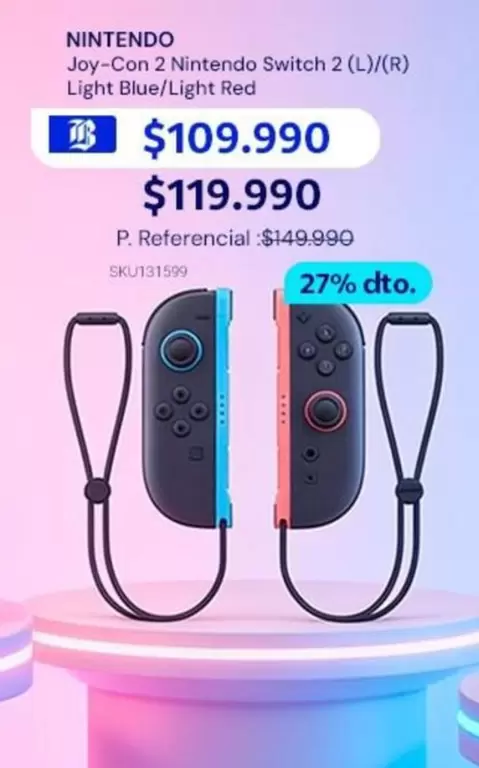 Joy-Con 2 Nintendo Switch 2 (U/R) Light Blue/Light Red