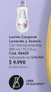 Loción Corporal Lavanda Y Jazmín
