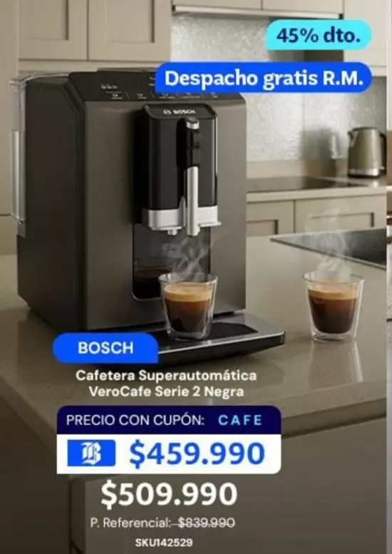Bosch - Cafetera Superautomática Verocafe Serie 2 Negra