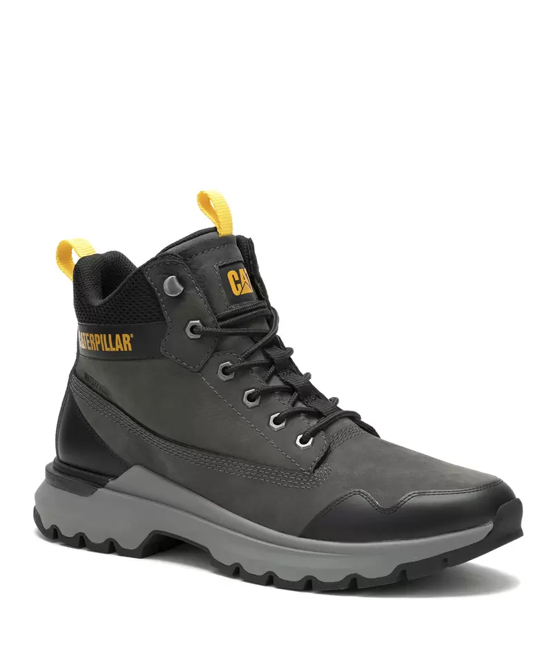 Zapatilla Con Caña Gamuza Hombre Colorado Sneaker Wp Gris Cat