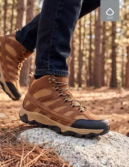 Botines Outdoor Hombre Waterproof Cuero Bains Camel