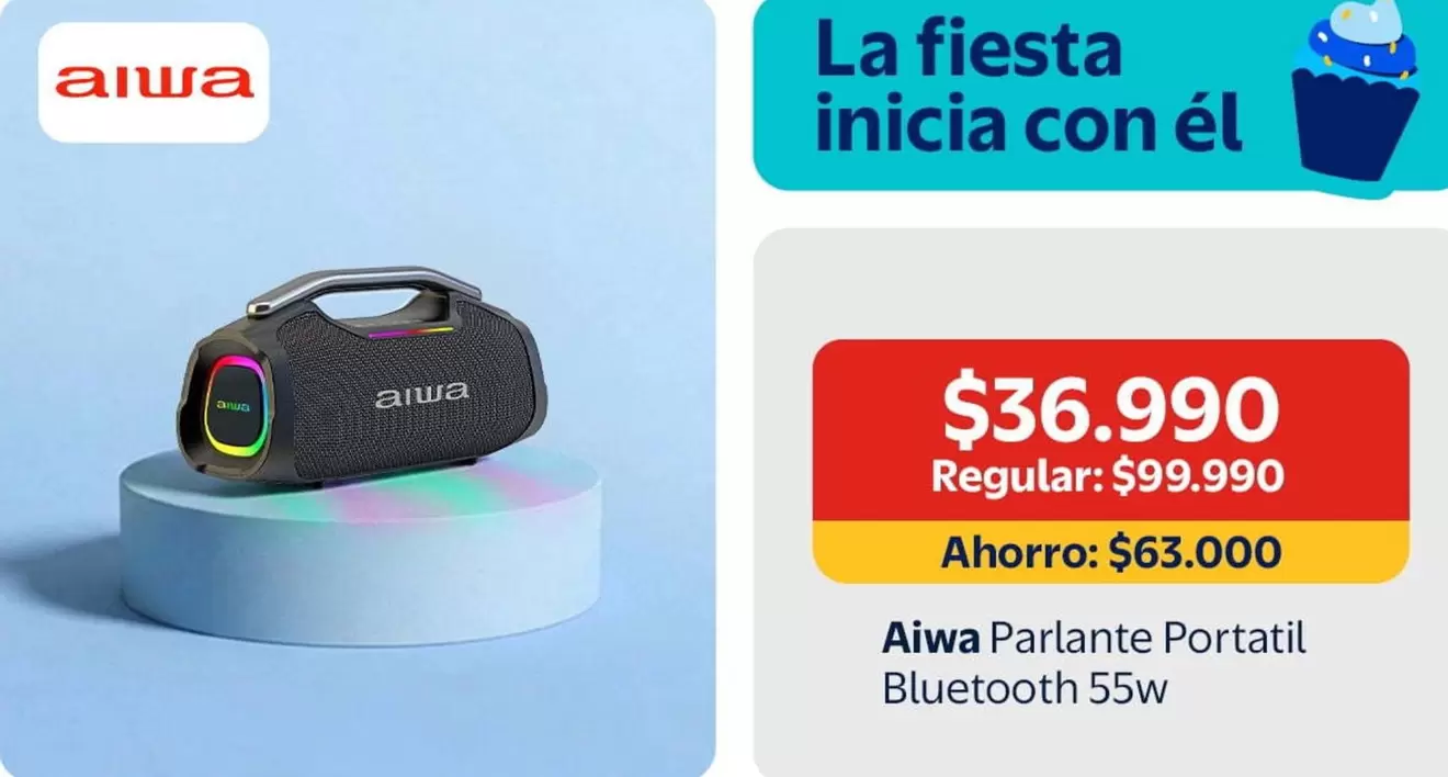 Aiwa - Parlante Portatil Bluetooth