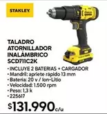 Stanley - Taladro Atornillador Inalámbrico Scd711c2k