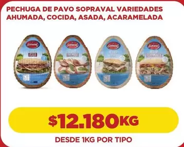 Sopraval - Pechuga De Pavo Variedades Ahumada, Cocida, Asada, Acaramelada