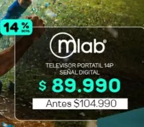 Televisor Portatil 14p Señal Digital