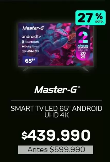 Master-G - Smart Tv Led 65" Android Uhd 4k