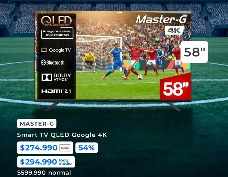 Master-G - Smart Tv Qled Google 4k