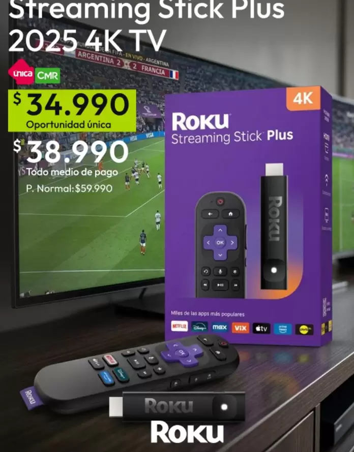 Roku - Streaming Stick Plus 2025 4K TV