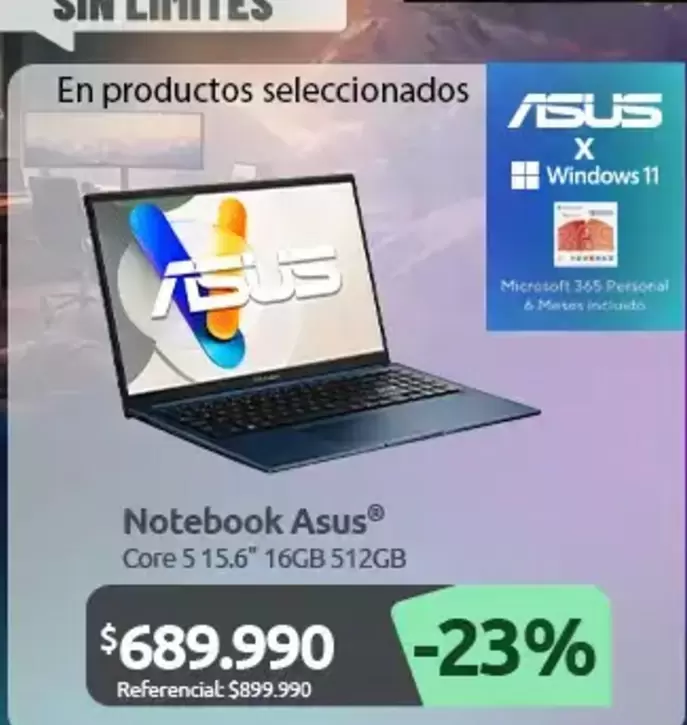 Asus - Notebook Core 5 15.6" 16GB 512GB