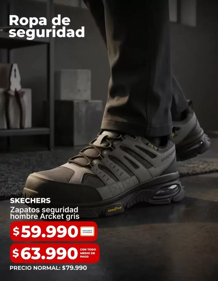 Skechers - Zapatos Seguridad Hombre Arciket Gris