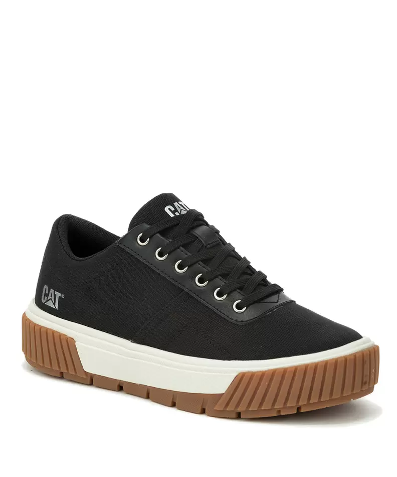 Zapatilla Casual Mujer Amp Canvas Negro Black/White Cat