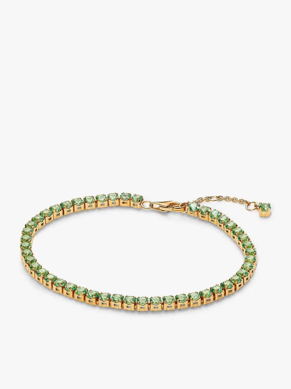 Brazalete de tenis verde reluciente