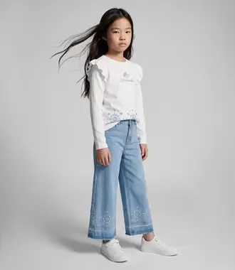 Jeans niña acampanado boho