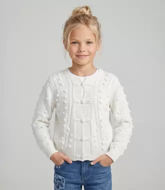 Chaleco niña cardigan con bordados