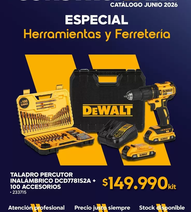 Dewalt - taladro percutor inalámbrico DCD778152A