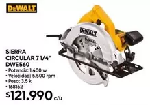 Dewalt - Circular 7 1/4" DWE560
