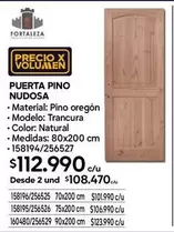 Oregón - Puerta Pino Nudosa