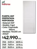 Capri - Puerta HDF Prepintada Perforada