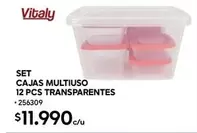 Vital - Cajas Multiuso 12 Pcs Transparentes