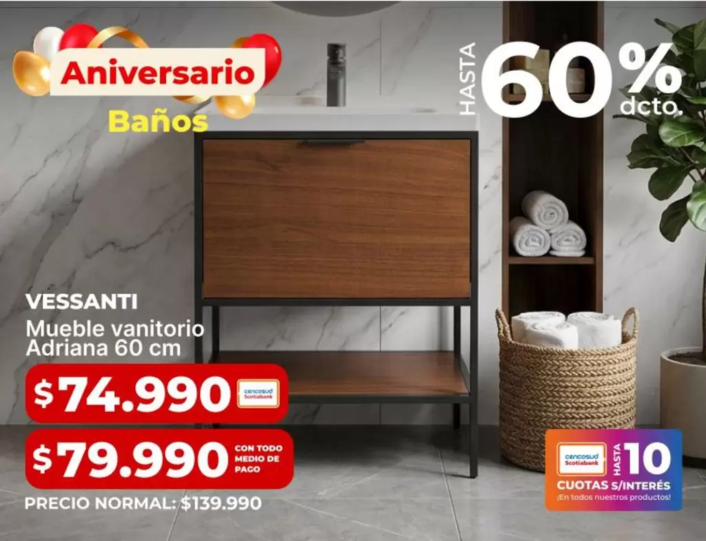Vessanti - Mueble Vanitorio Adriana 60 cm